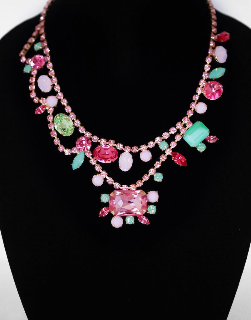 Video: Multicoloured Swarovski Crystal Gillian Necklace