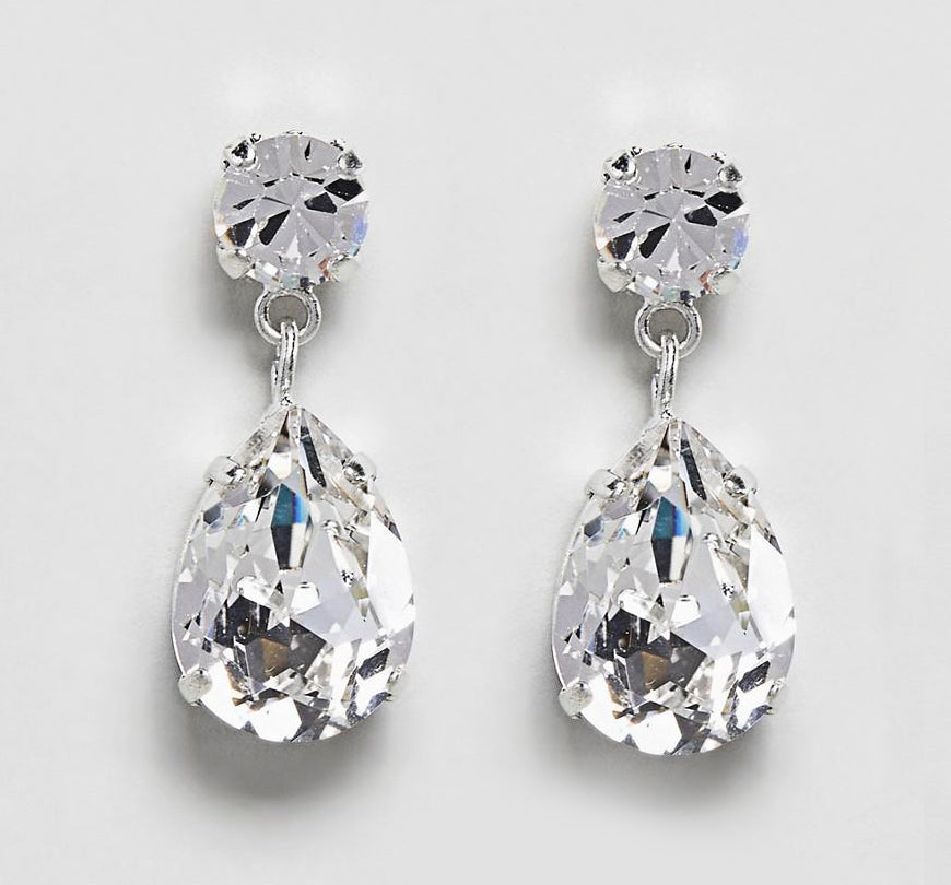 In Motion: Crystal Pear Drop Swarovski Earrings