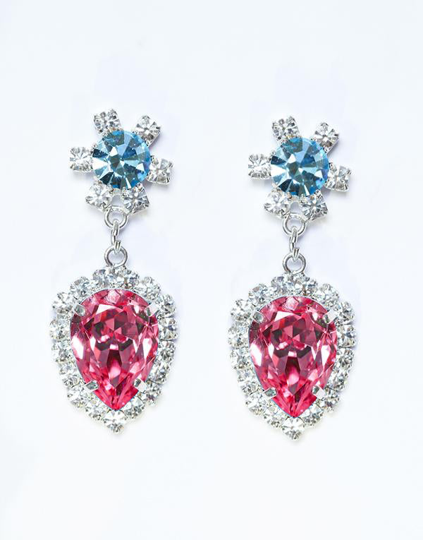 Clara Pink & Blue Swarovski Earrings
