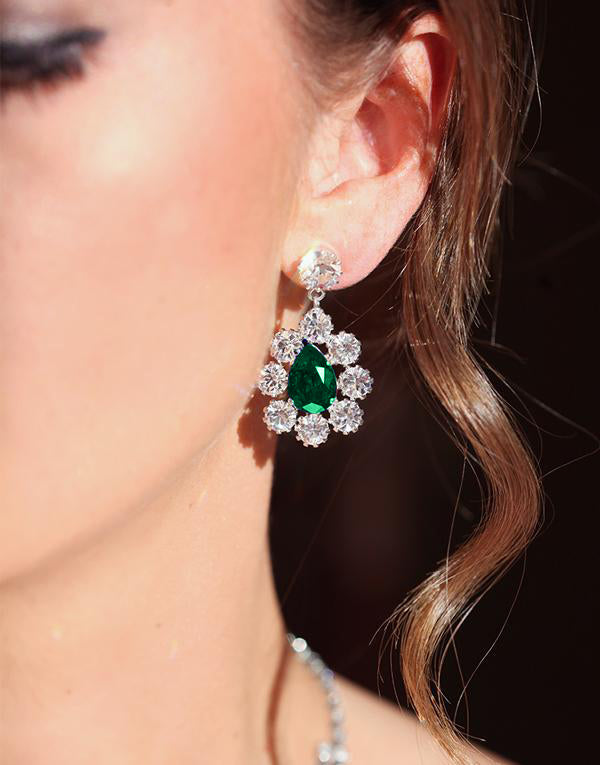 Dark Green Angelica Swarovski Earrings