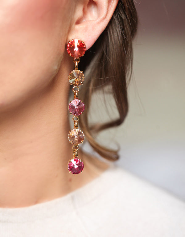 Christina Pink and Gold Swarovski Earrings