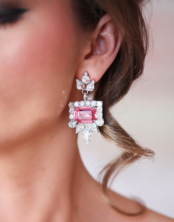 Valentina Pink Swarovski Earrings