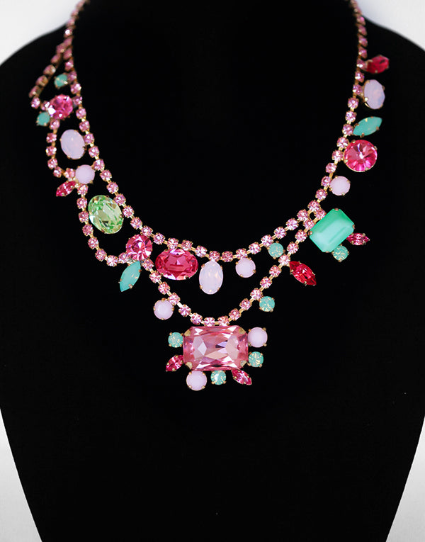 Gillian Multicoloured Crystal Swarovski Necklace
