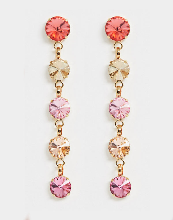 Christina Pink and Gold Swarovski Earrings