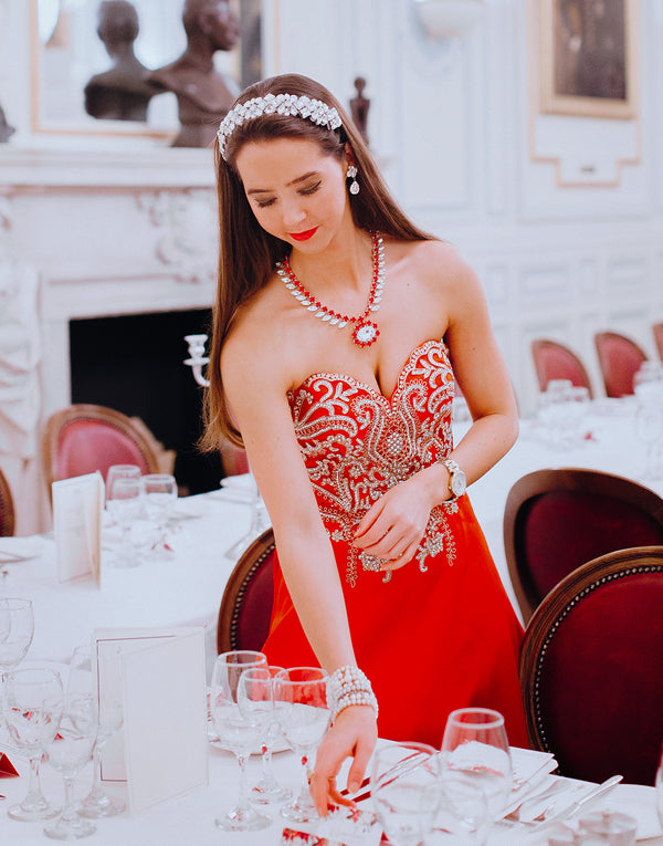 Sasha Red & Crystal Swarovski Necklace