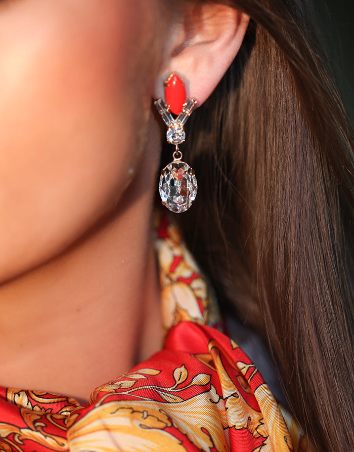 Rosemary Red Swarovski Earrings
