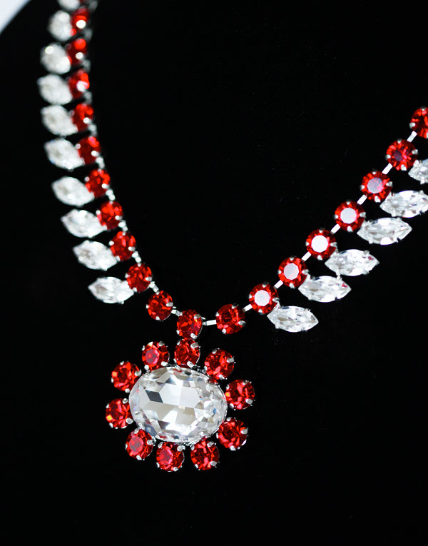 Sasha Red & Crystal Swarovski Necklace