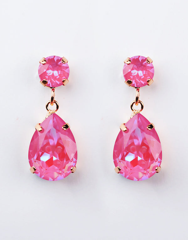 Mystic Pink Pear Drop Swarovski Earrings