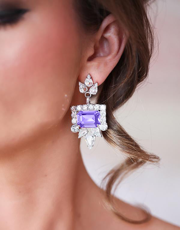 Valentina Purple Swarovski Earrings